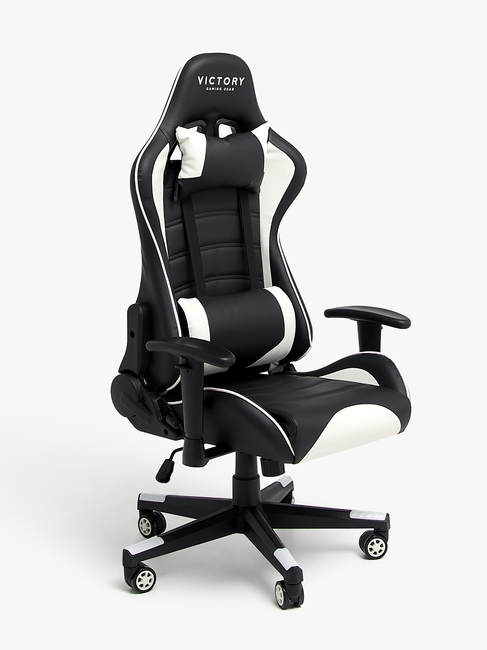 Victory Future Gamingstol inkl. Bord, Svart/Hvit