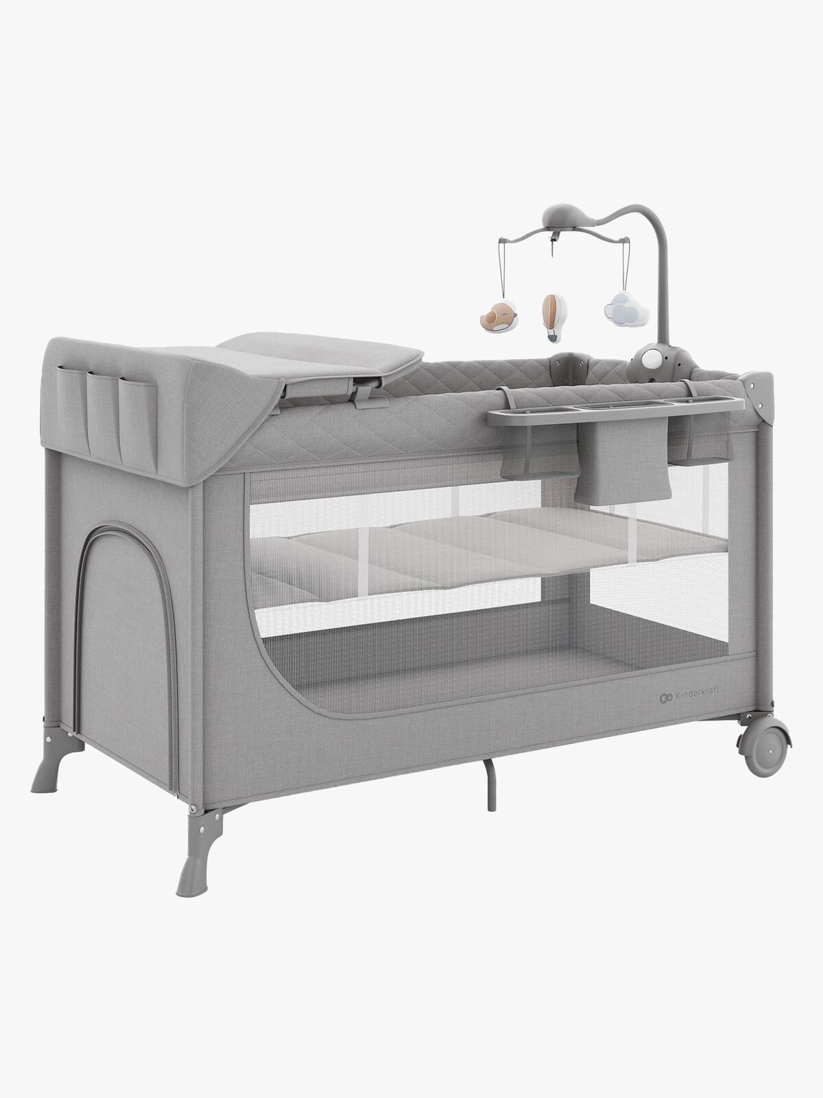 Kinderkraft LEODY UP Reiseseng med Tilbehør, Grey