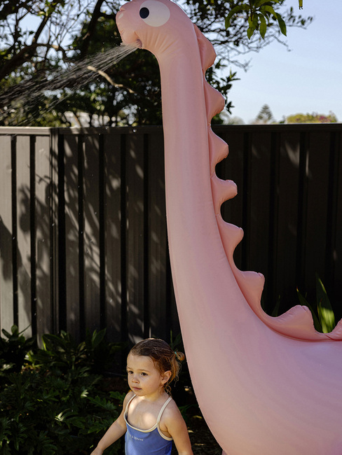 SUNNYLiFE Giant Dino  Oppblåsbar Sprinkler, Into the Wild Pink