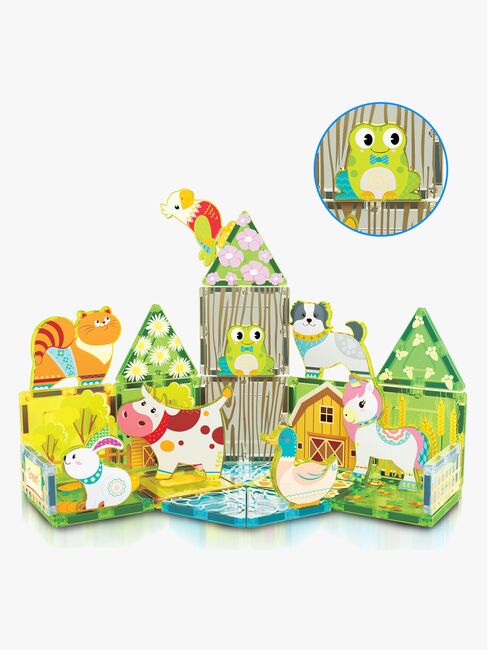 PicassoTiles Byggesett Bondegård med 8 Dyr 26 Deler