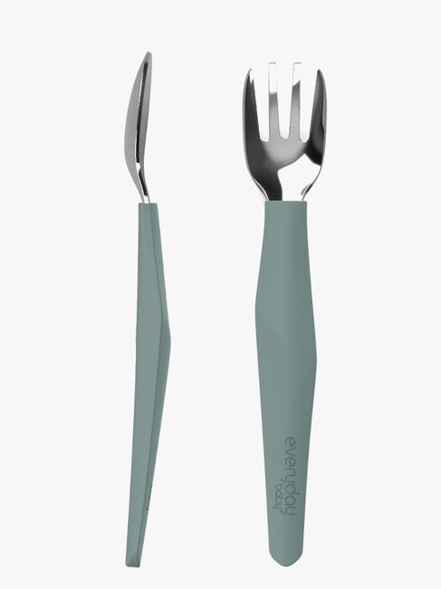 Everyday Baby Bestikksett Silikon 2-pack, Grønn