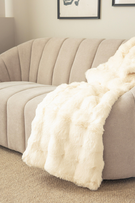 KMCarpets Bubble Pledd 130x170, Creme