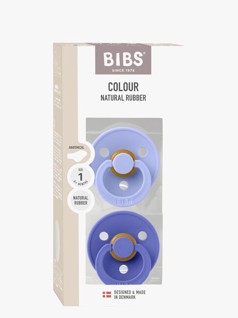 BIBS Colour Smokk 2-Pakk Latex Str 1 Anatomisk, Hush/Grape