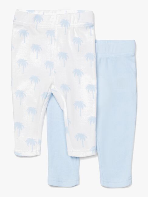 Tiny Treasure Lexi Leggings 2-Pack, Blue/Palm
