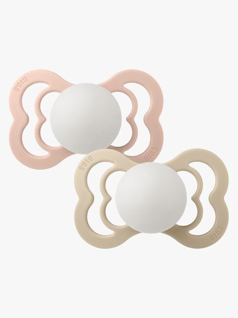 BIBS Supreme Smokk 2-pack Silikon Str 2, Blush Glow/Vanilla Glow