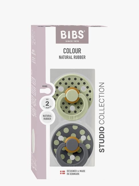BIBS Studio Colour Polka Smokk 2-Pakk Latex Str 2, Sage/Iron