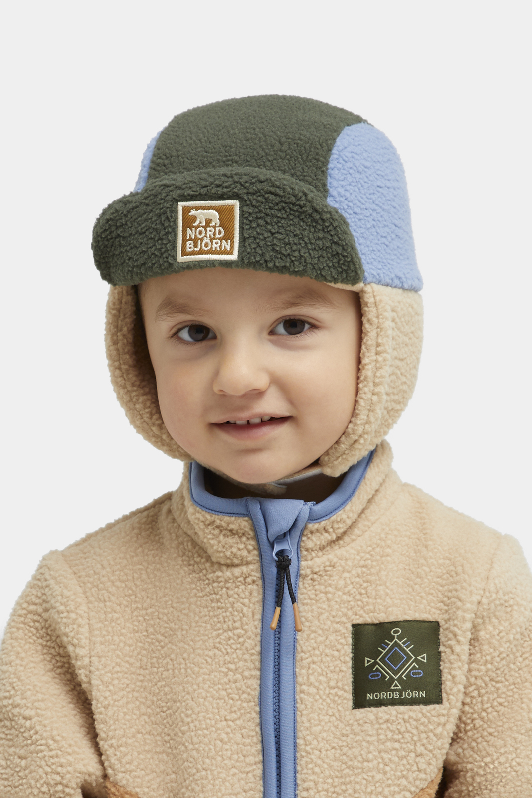 Nordbjörn Knallen Fleece-lue, Sesame/Tobacco Brown/Deep Depths