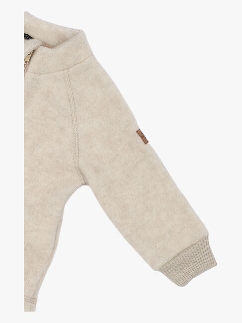 Mikk-Line Fleecejakke Merinoull, Melange Offwhite
