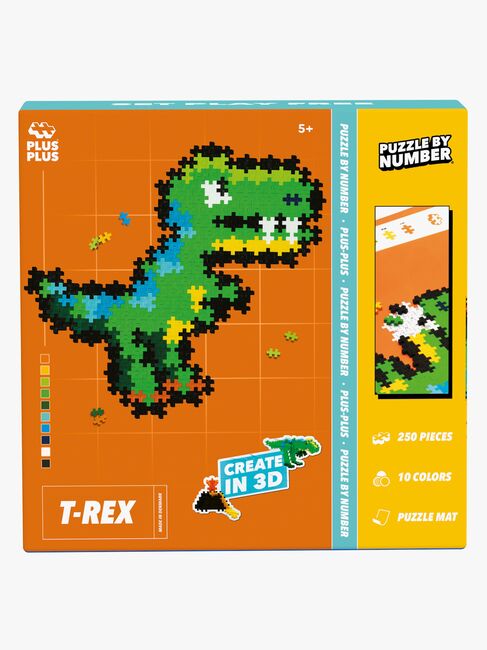 Plus-Plus Puzzle By Number Byggesett T-Rex 250 Deler