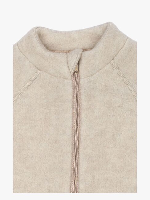Mikk-Line Fleecejakke Merinoull, Melange Offwhite