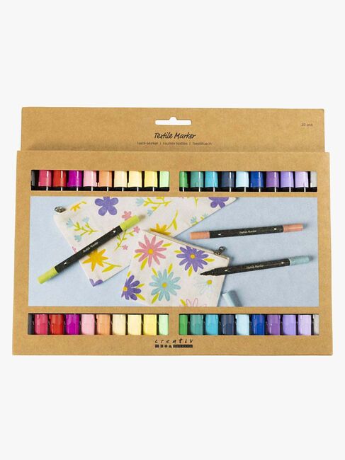 Creativ Company Tekstiltusjer Komplementfarger 20 Stk