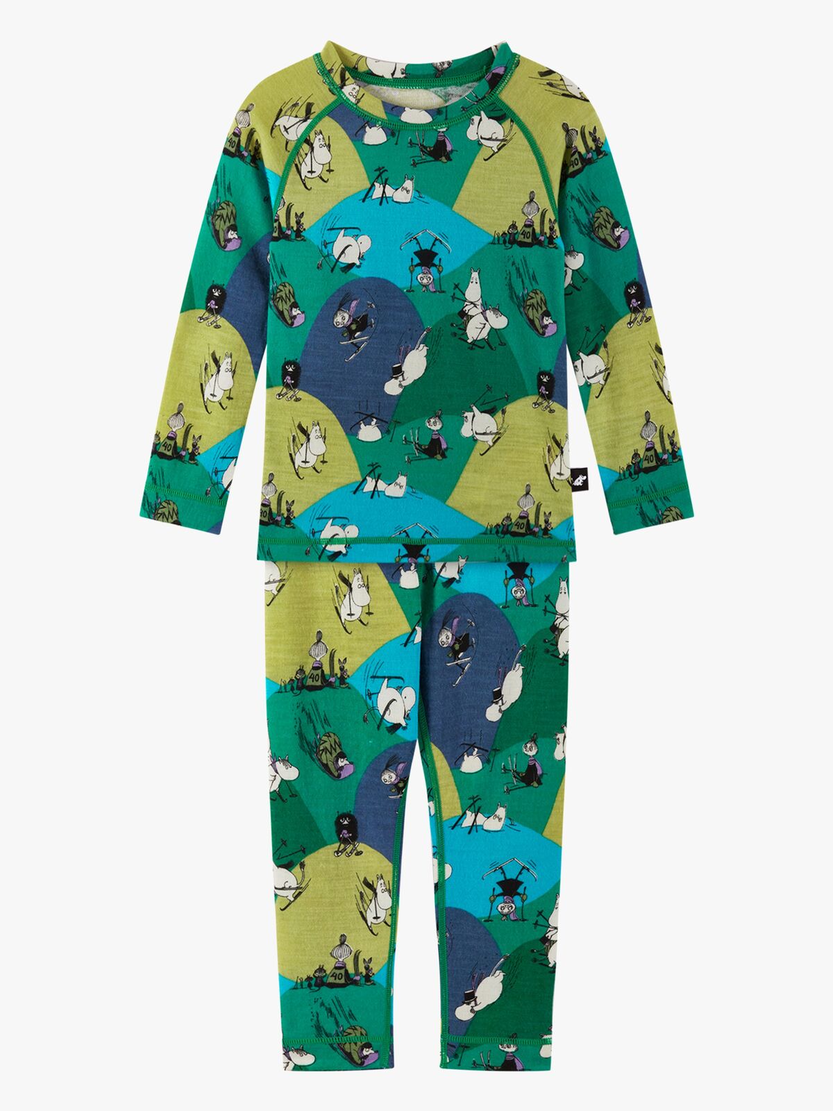 Reima Mummitrollet Trivsam Superundertøy Ullblanding, Enchanted Green