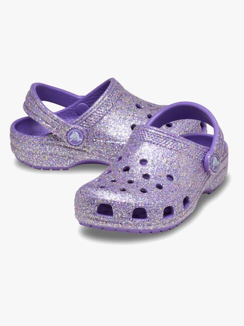 Crocs Classic Fantasy Glitter Kids Tøfler, Lilla