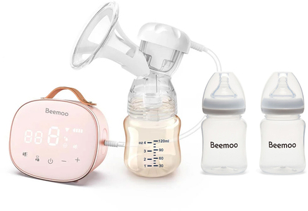Beemoo Care Single Elektrisk Brystpumpe inkl, Brystmelkflaske 180 ml 2-pack