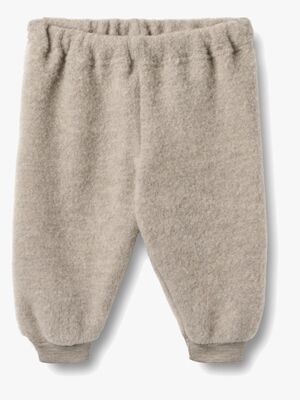 Wheat Kinnie Ullfleecebukse Merinoull, Khaki Melange