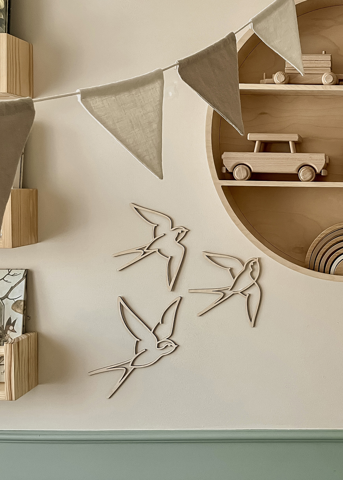 lis wycina Swallows Veggdekorasjon Tre