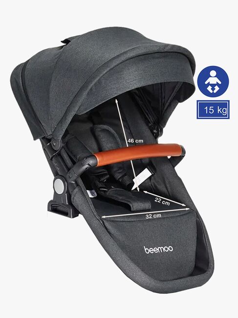 Beemoo Maxi 4 Twin Søskensete, Grey Melange/Black