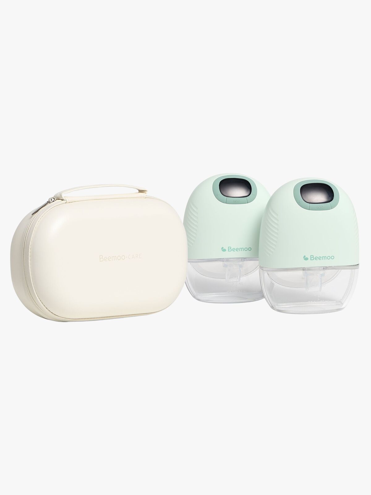 Beemoo CARE Wearable Slim Elektrisk Brystpumpe Dobbel inkl. Oppbevaringsveske, Soft Green/White