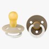 BIBS Colour Smokk 2-Pack Lateks Str 3 Rund, Vanilla GLOW/Dark Oak GLOW