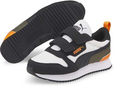 Puma R78 V PS Sneaker, Puma White/Puma Black/Vibrant Orange