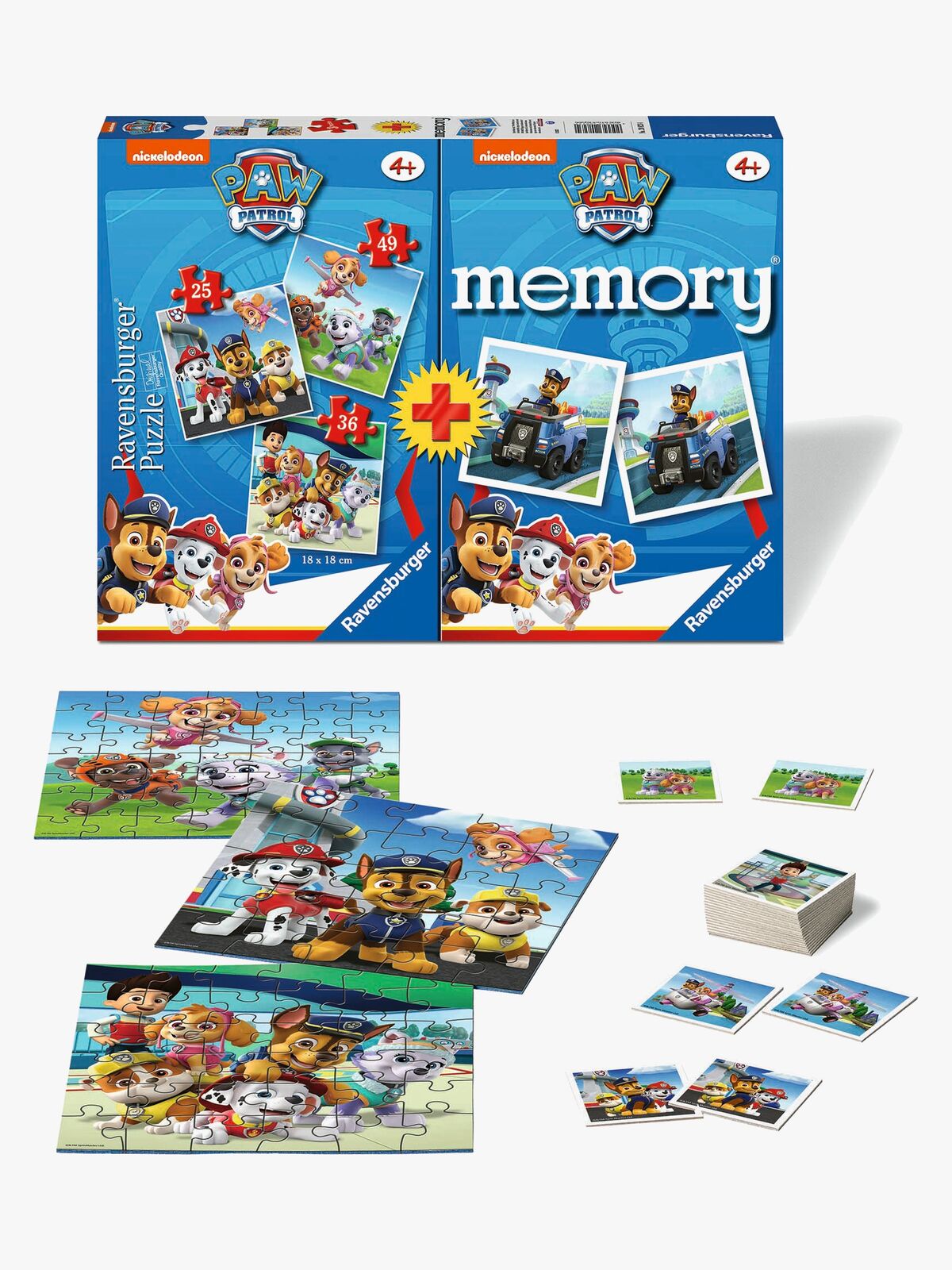 Ravensburger Paw Patrol Puslespill 3-in-1 + Memory