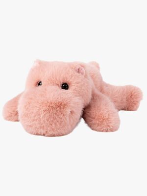 Teddykompaniet Kosedyr Liggende Flodhest 30 cm, Rosa