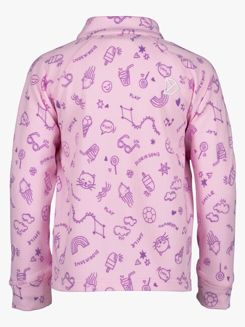 Didriksons Jadis Genser med Glidelås, Doodle Orchid Pink