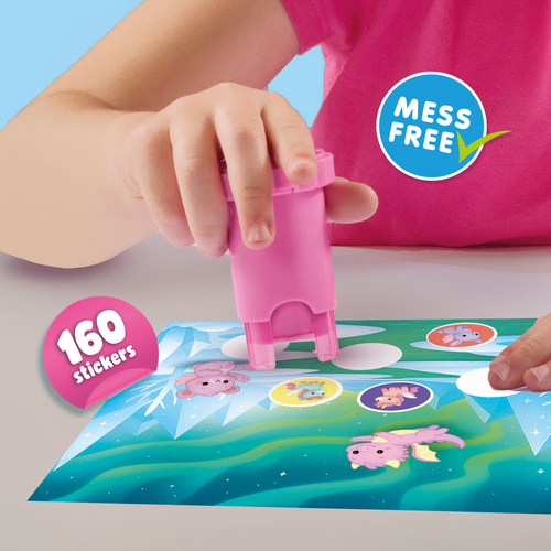 SES Creative Stempel med Klistremerker Fantasidyr