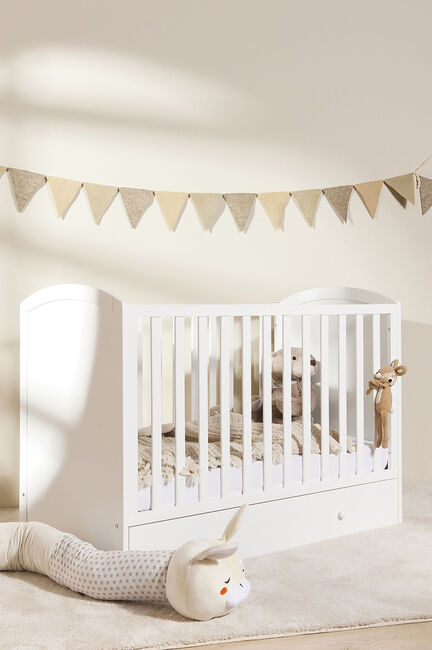 JLY Sprinkelseng med Oppbevaring, 124x60x90, Hvit