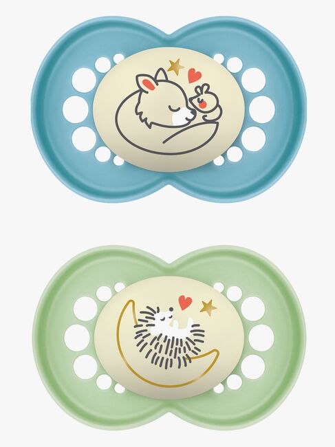 MAM Original Night Silikon Smokker 2-Pack 6-16m, Blå