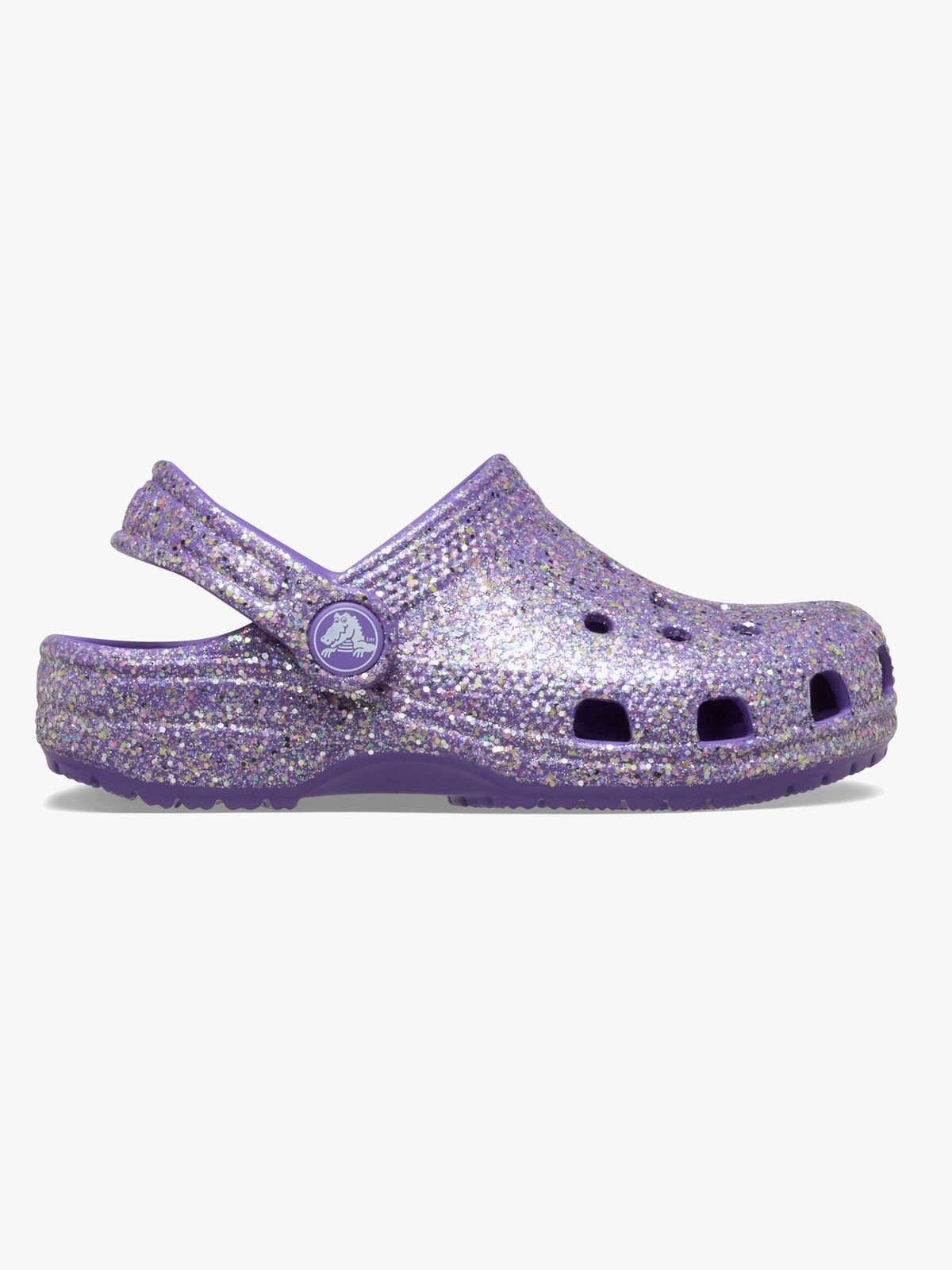 Crocs Classic Fantasy Glitter Kids Tøfler, Lilla