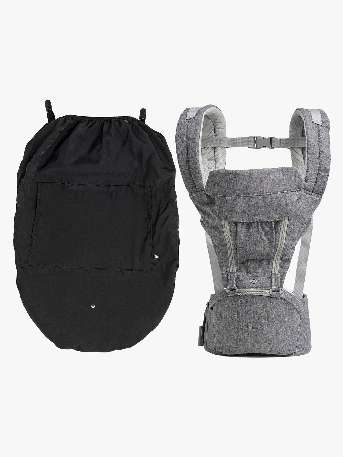 Beemoo CARE Carry Comfort 4-in-1 Bæresele & Hoftebærer inkl. Regntrekk, Grey