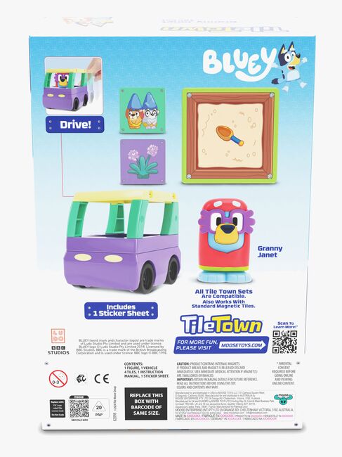 Tile Town Bluey Magnetisk Byggesett Booster-Pack