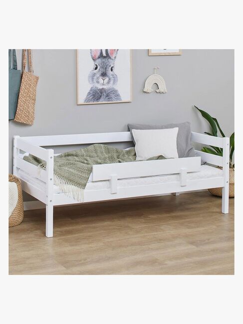 Hoppekids ECO Comfort Enkeltseng med Sikkerhetsskinne 70x160, Hvit