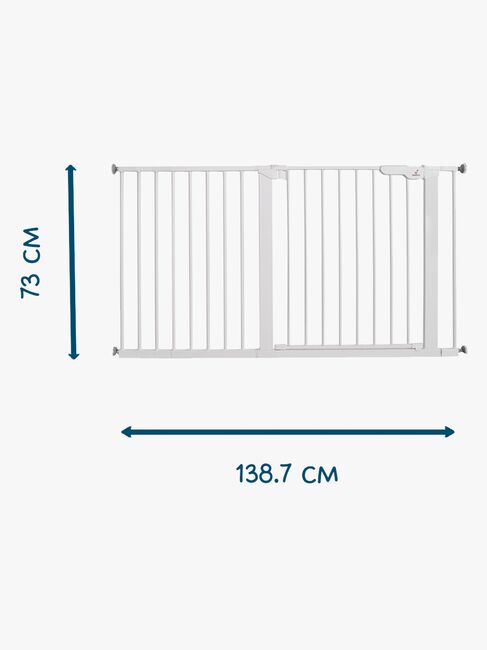 BabyDan Premier Sikkerhetsgrind + 9 Forlengelsesdeler 132,5-138,7, Hvit