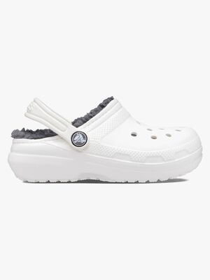 Crocs Classic Fôrede Tøfler, Hvit/Grå