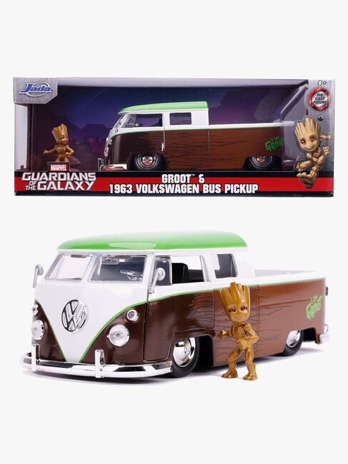 Jada Toys Marvel Bil med Figur Groot & Volkswagen Kombi Pickup 1:24