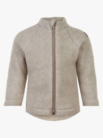 Mikk-Line Fleecejakke Baby Merinoull, Melange Offwhite