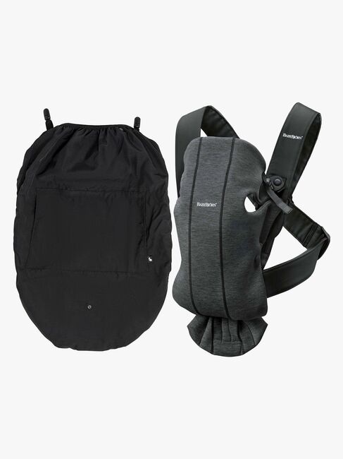 Babybjörn Bæresele Mini 3D Jersey inkl. Regntrekk, Svartgrå