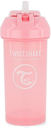 Twistshake Sugerørkopp 360 ml 6+ m, Pastel Pink