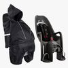 Hamax ZENITH Sykkelsete med Adapter Inkl. Regntrekk, Grey/Black