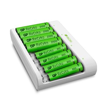 GP Batterier Recyko E811 8-Slot Charger, 4 AA + 4 AAA