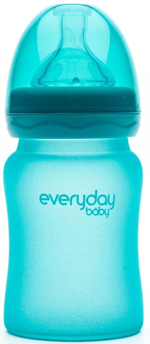 Everyday Baby Tåteflaske Glass med Varmeindikator 150ml, Turquoise