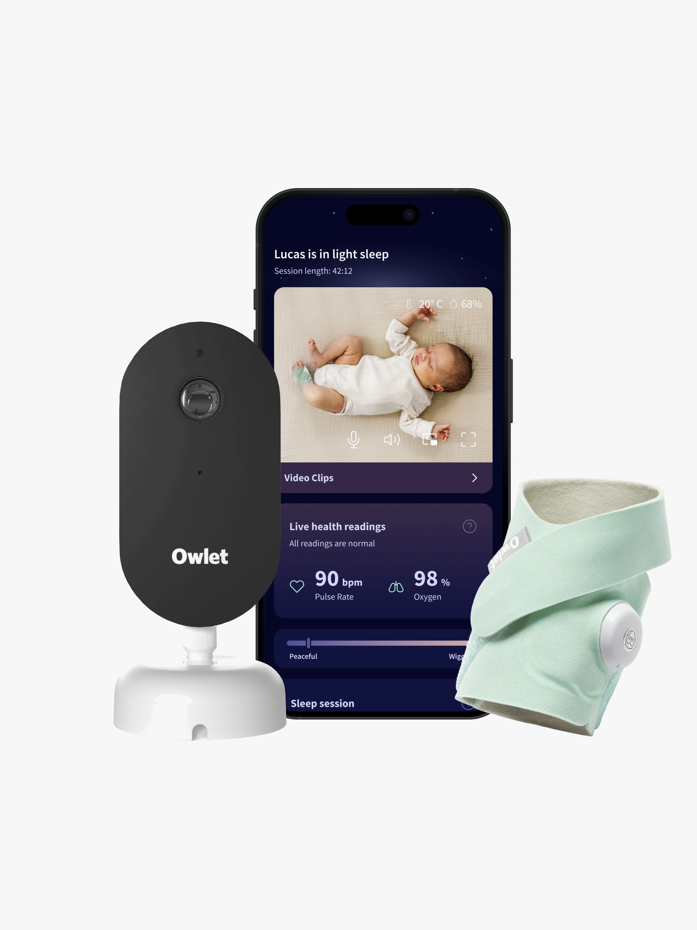Owlet Dream Duo All-in-One Smart Babycall System (3rd Gen), Mint - Babycalls