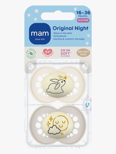 MAM Orginal Night Smokker Silikon 2-Pakk 16-36m, Nøytral