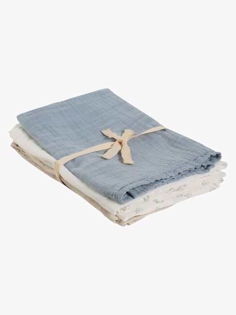 Pippi Musselinteppe 3-Pakk, Ashley Blue