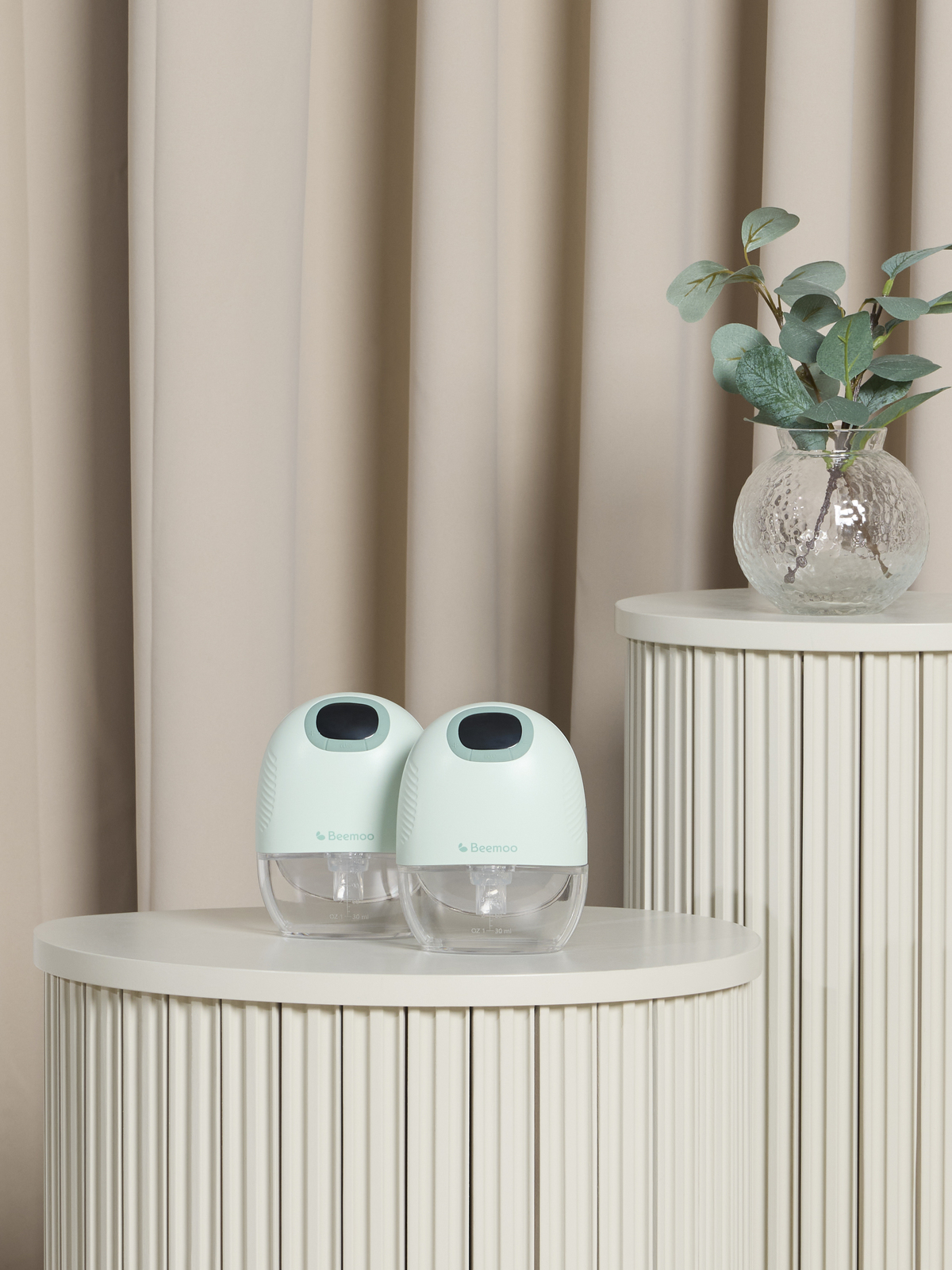 Beemoo CARE Wearable Slim Elektrisk Brystpumpe Dobbel, Soft Green