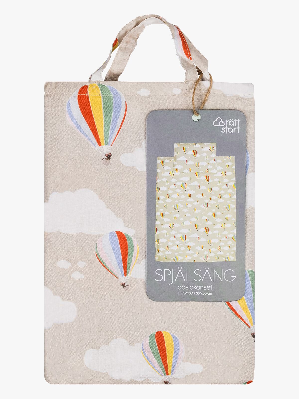 Rätt Start Sengesett Sprinkelseng 100x130 Luftballong 3 Deler, Greige