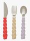 OYOY Mellow Bestikk 3-pakk, Lavender/Vanilla/Cherry Red