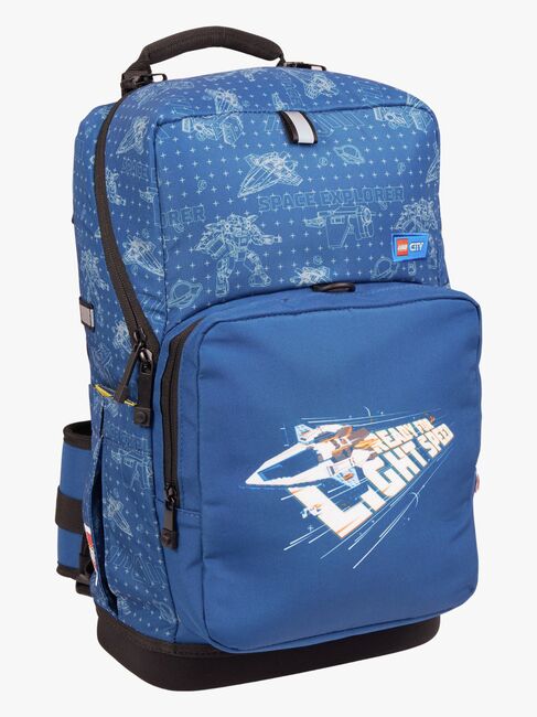 LEGO® City Space Explorer Veskesett 20,5L med Festbar Gympose & Fylt Pennal, Blå